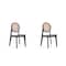 Manhattan Comfort Versailles Round Dining Chair in Black and Natural Cane, Set of 2 DCCA11-BK - alternate 1